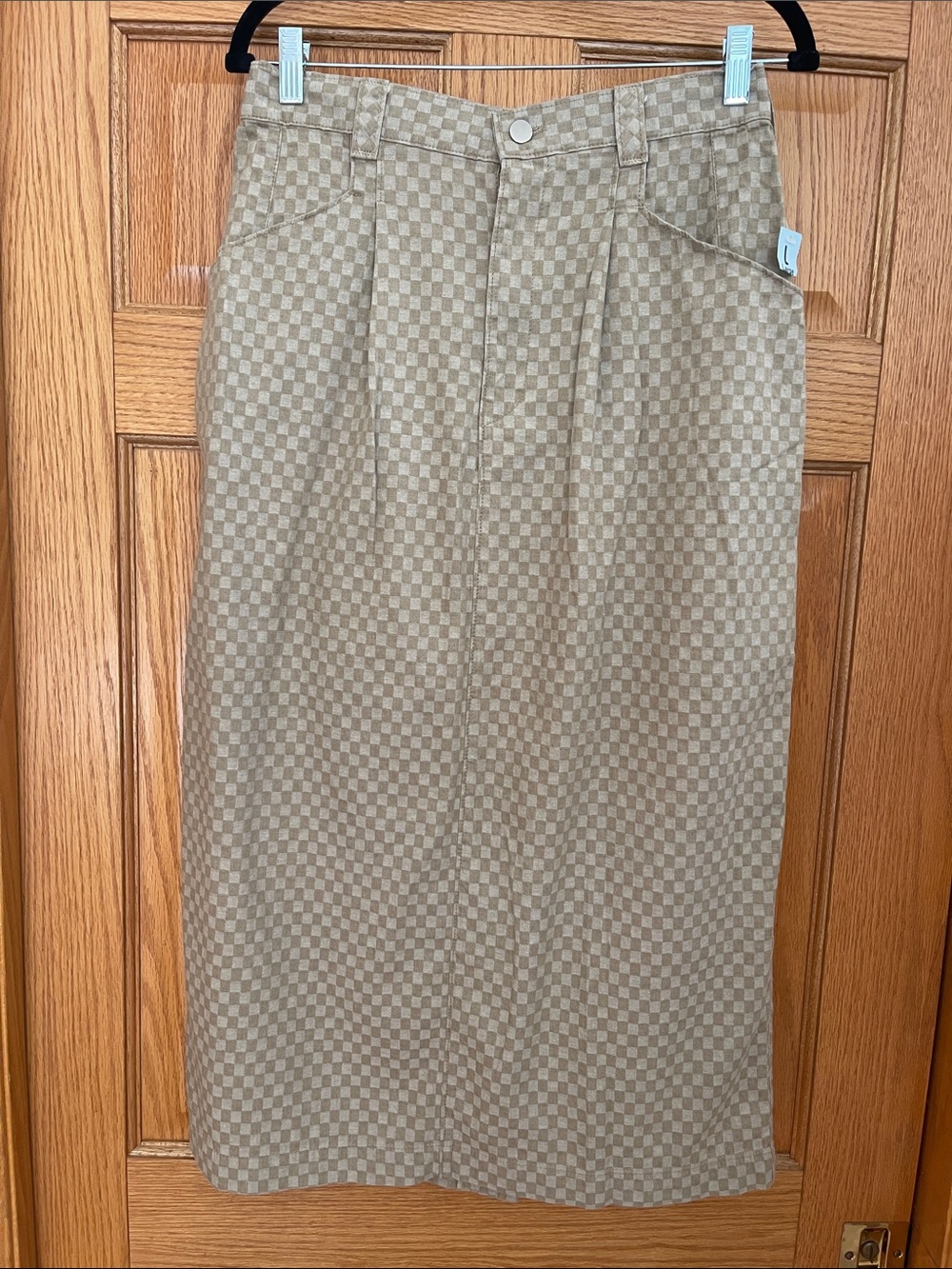 Coldwater Creek Neutral Checkered Beige Skirt